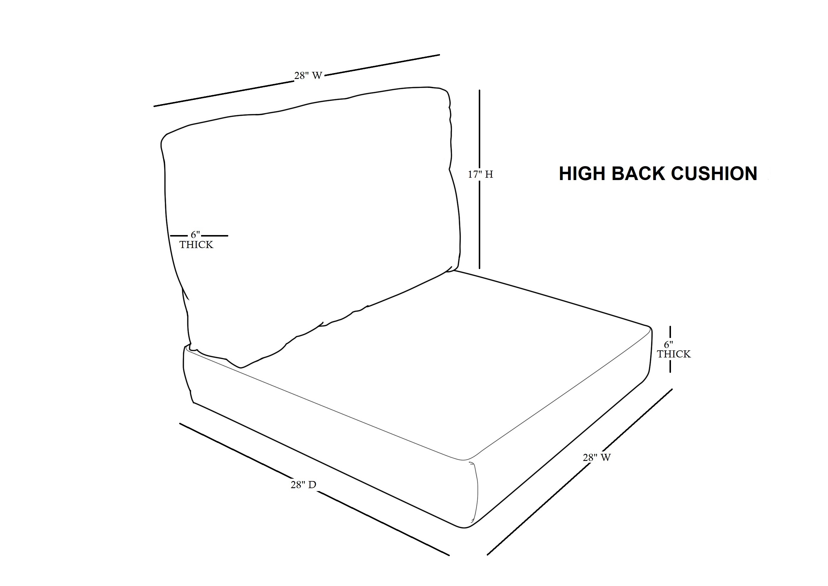 Covers for High-Back Chair Cushions 6 inches thick - TK Classics