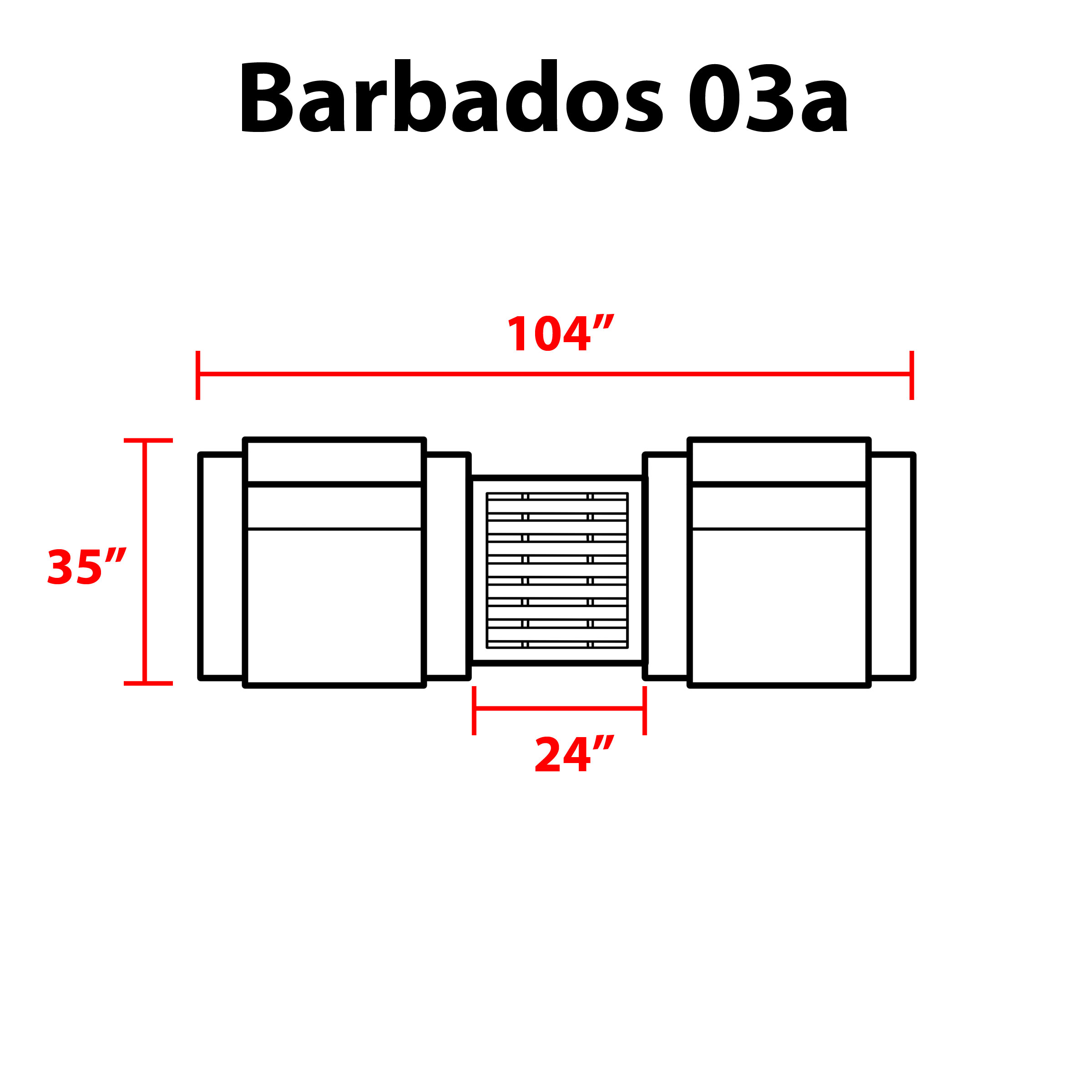 Barbados 3 Piece Outdoor Wicker Patio Furniture Set 03a - TK Classics