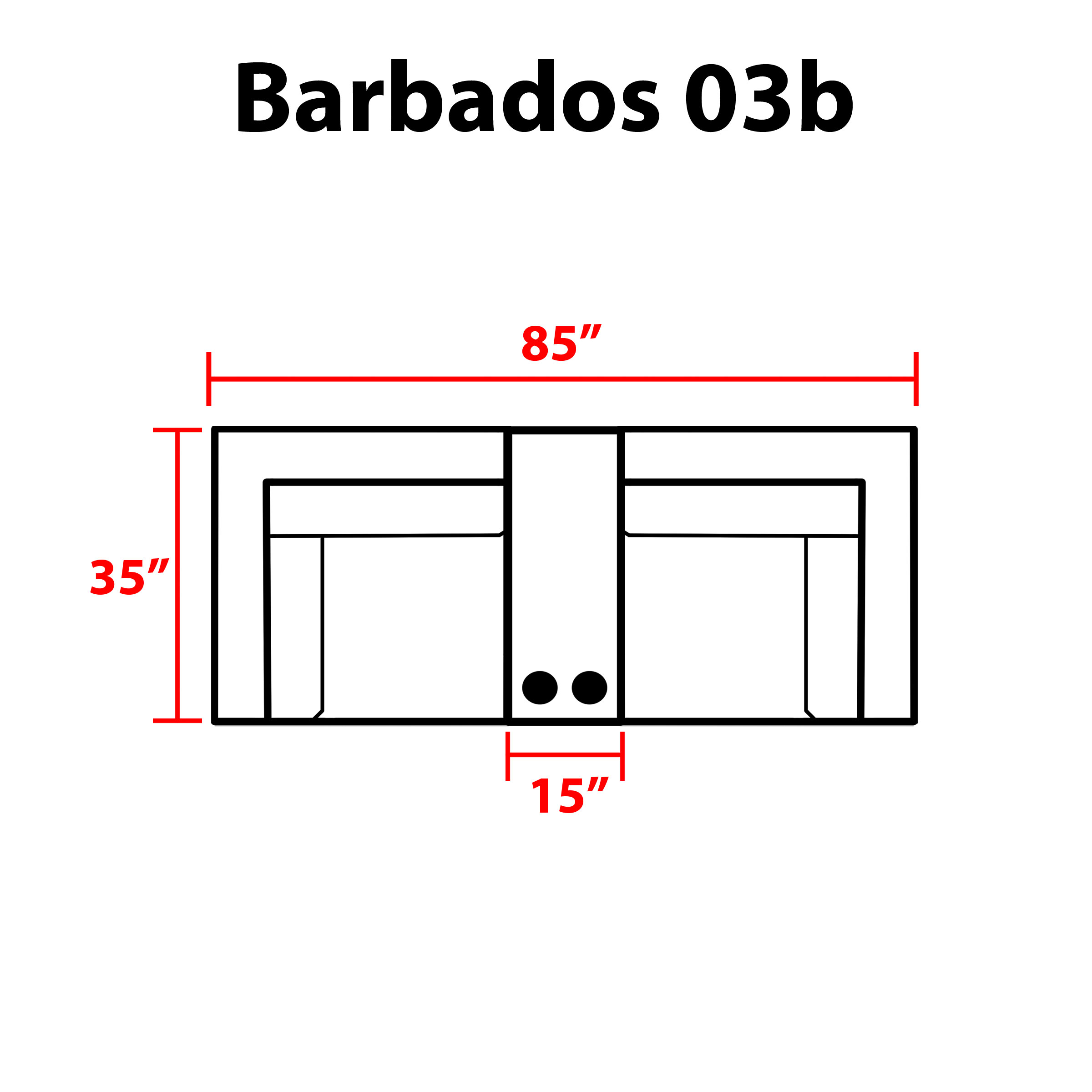 Barbados 3 Piece Outdoor Wicker Patio Furniture Set 03b - TK Classics
