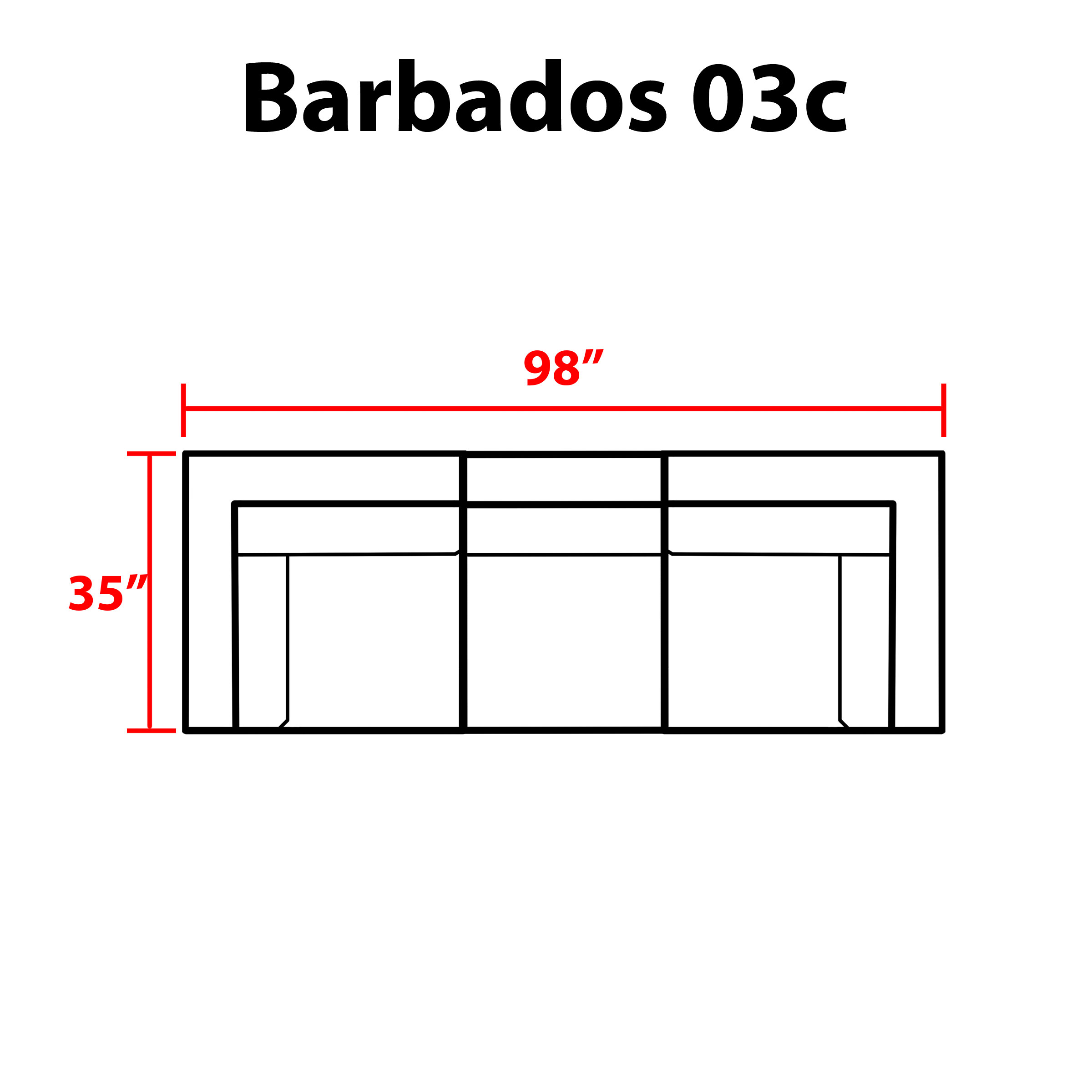 Barbados 3 Piece Outdoor Wicker Patio Furniture Set 03c - TK Classics