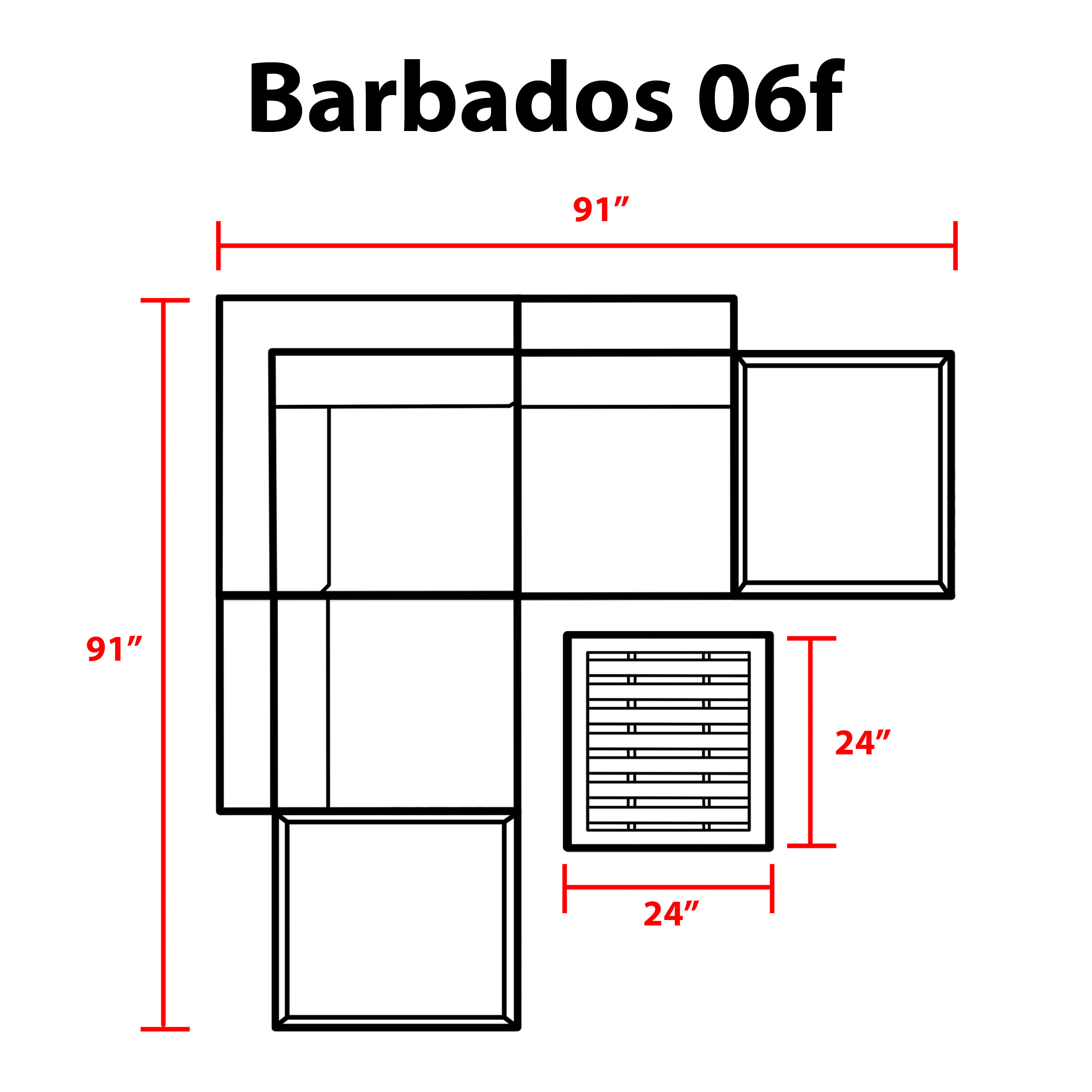 Barbados 6 Piece Outdoor Wicker Patio Furniture Set 06f - TK Classics