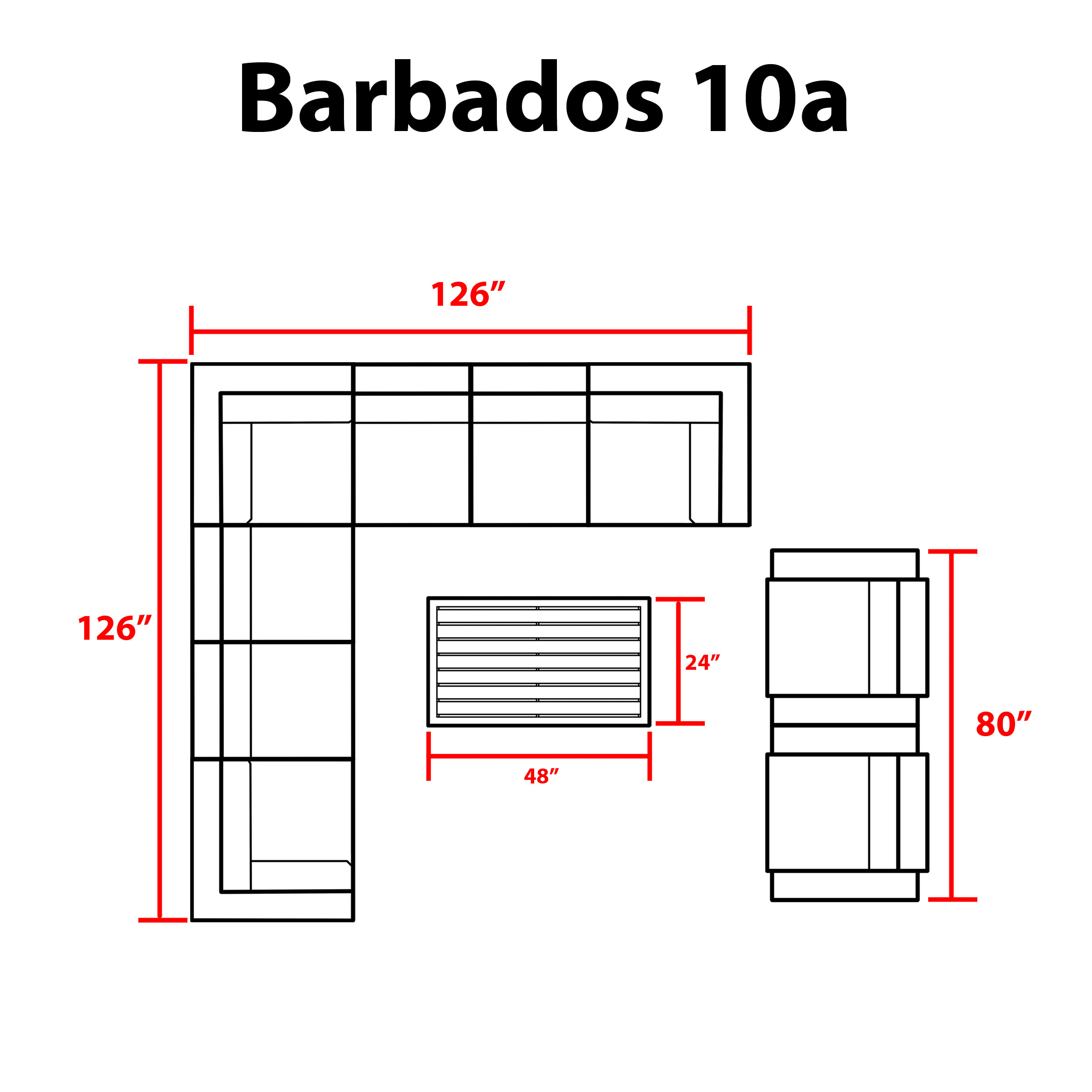 Barbados 10 Piece Outdoor Wicker Patio Furniture Set 10a - TK Classics