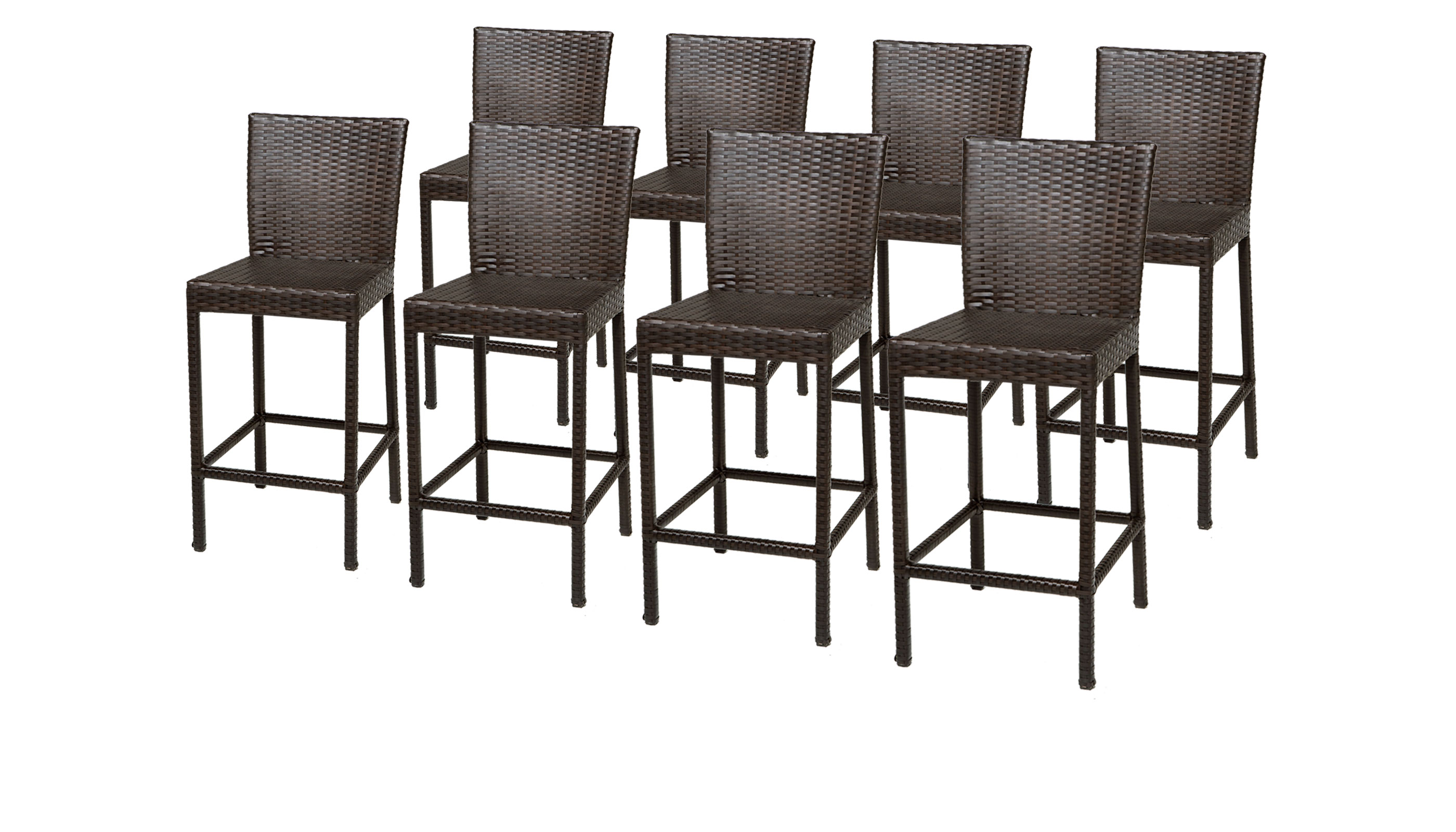 Barbados Pub Table Set With Barstools 8 Piece Outdoor Wicker Patio Furniture - TK Classics
