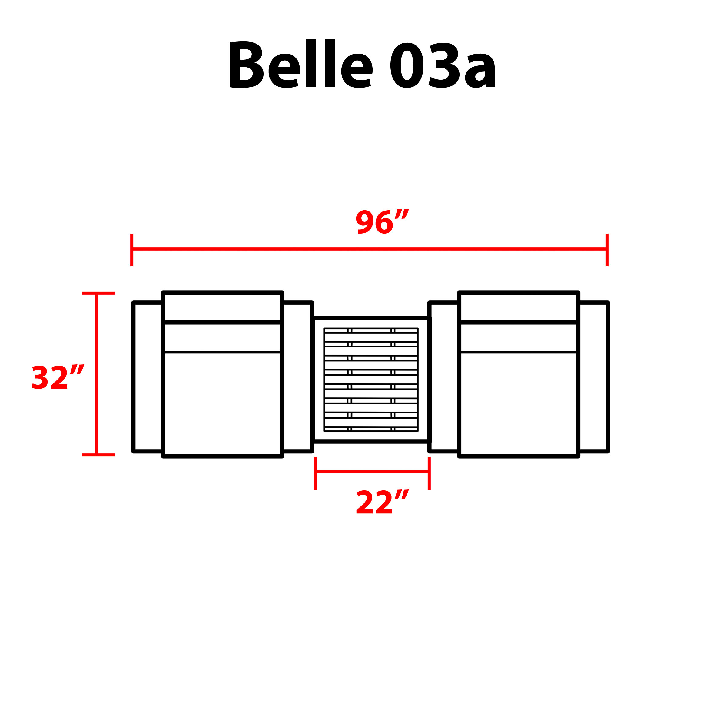 Belle 3 Piece Outdoor Wicker Patio Furniture Set 03a - TK Classics