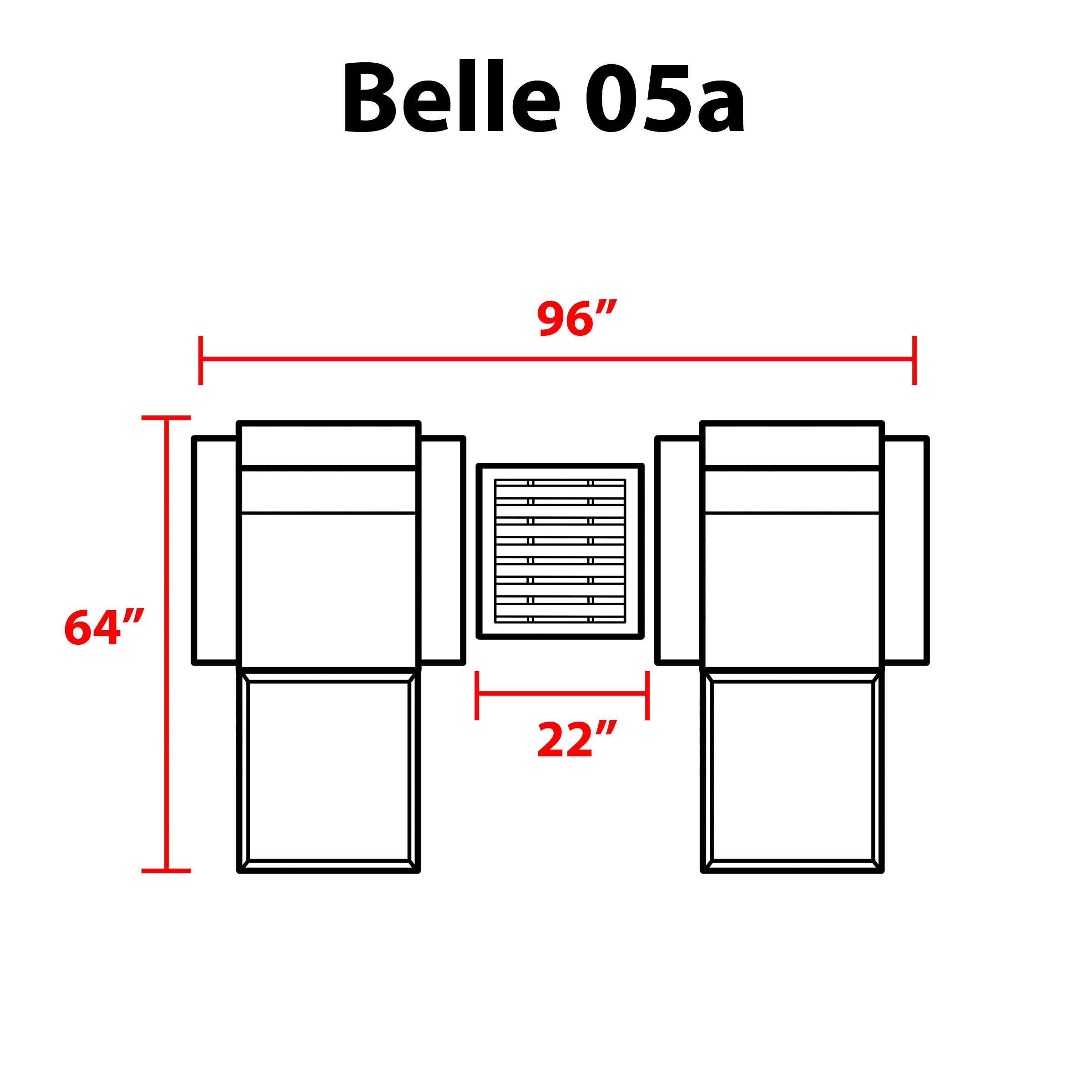 Belle 5 Piece Outdoor Wicker Patio Furniture Set 05a - TK Classics