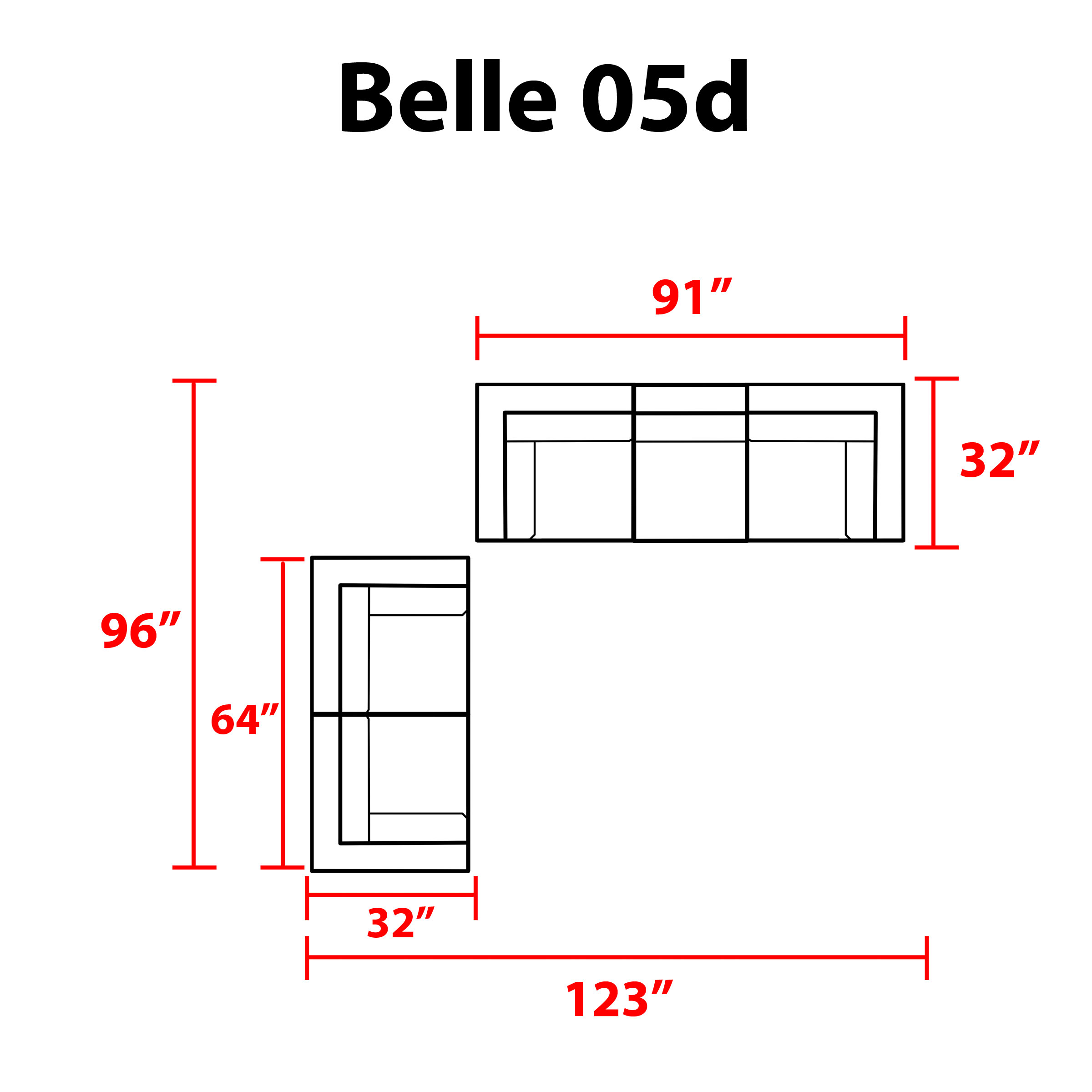 Belle 5 Piece Outdoor Wicker Patio Furniture Set 05d - TK Classics