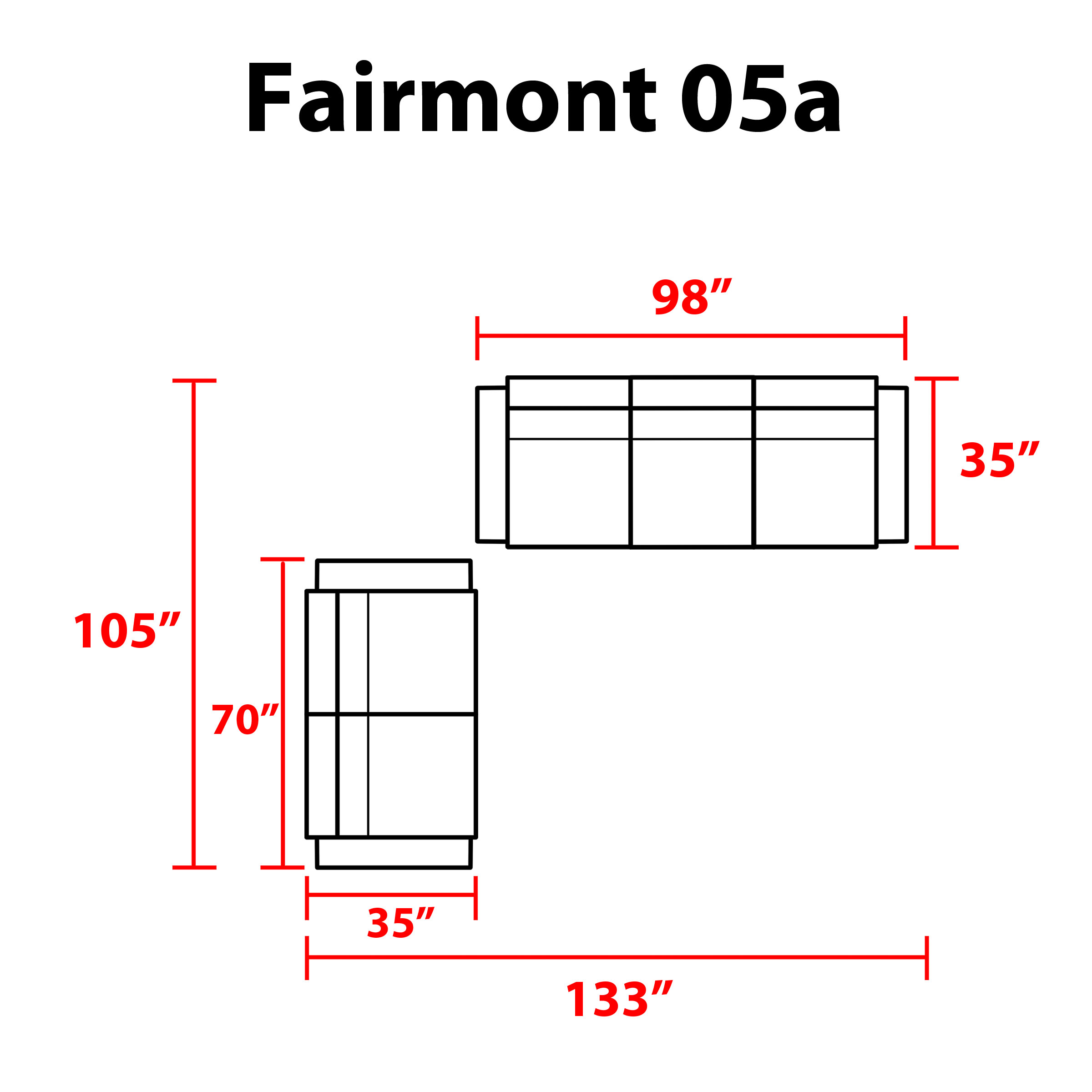 Fairmont 5 Piece Outdoor Wicker Patio Furniture Set 05a - TK Classics