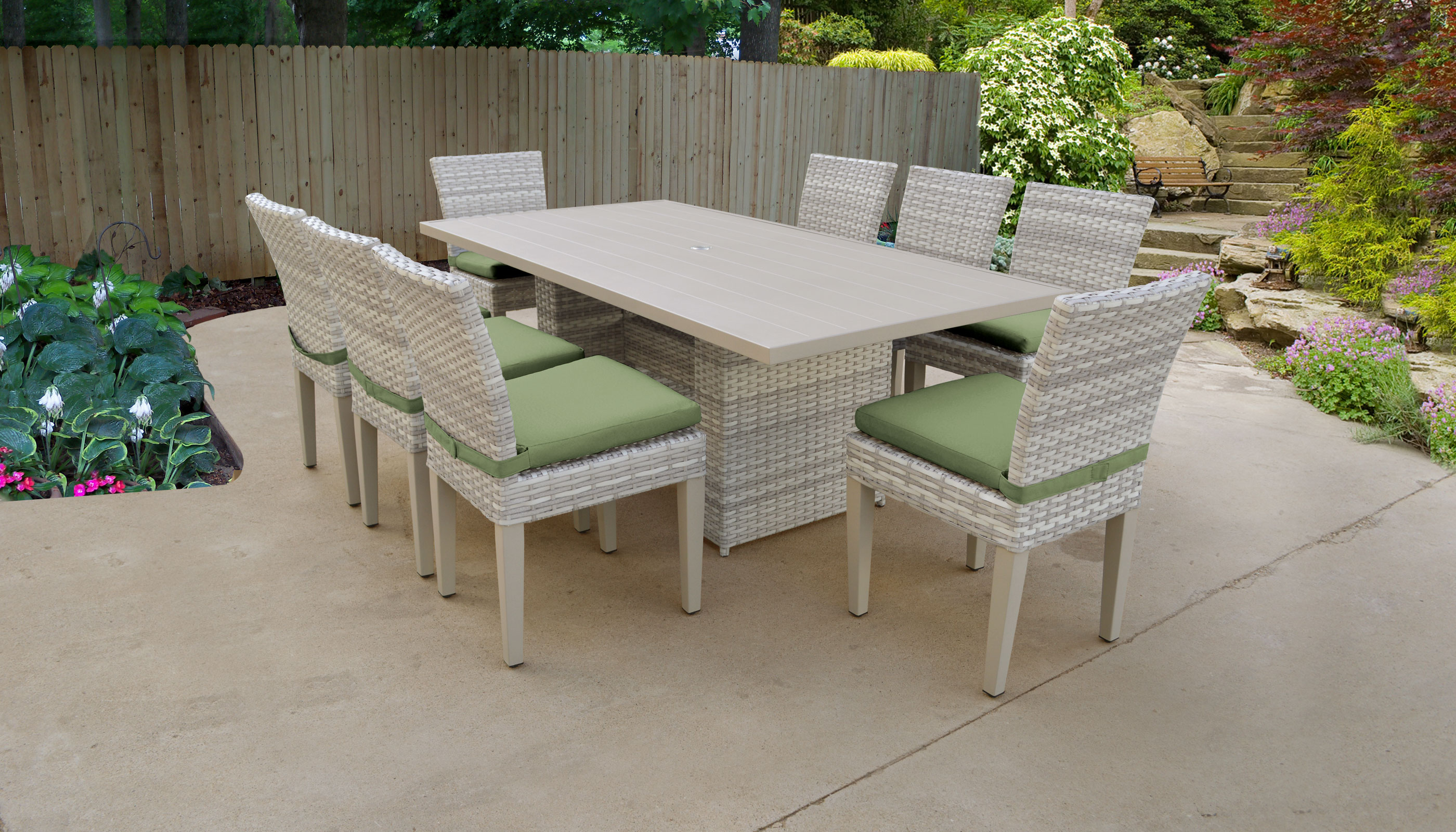 Outdoor Wicker Patio Dining Sets, Tkc Fairmont 7 Piece Counter Height Outdoor Dining Table And Chairs