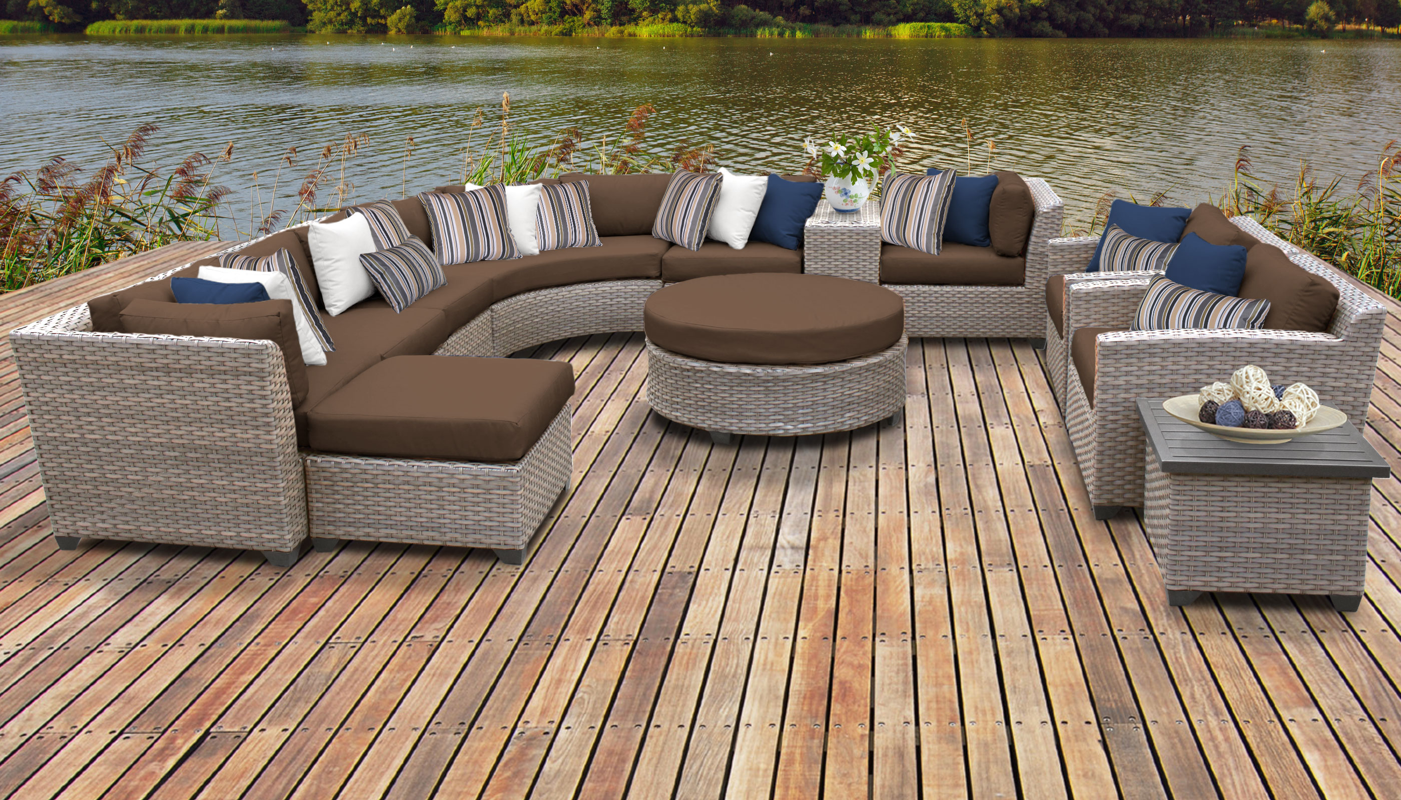 Florence 12 Piece Outdoor Wicker Patio Furniture Set 12a