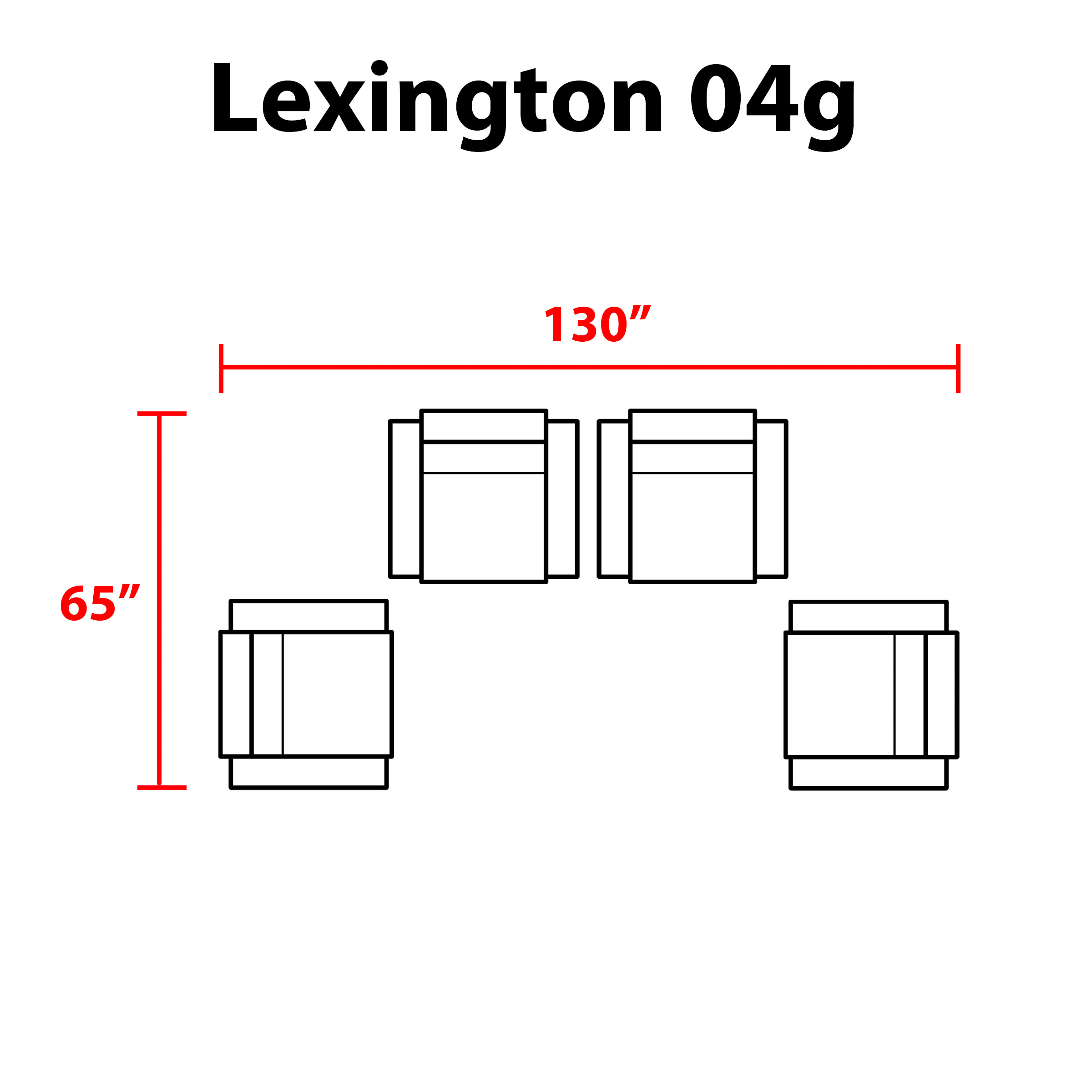 Lexington 4 Piece Outdoor Aluminum Patio Furniture Set 04g - TK Classics