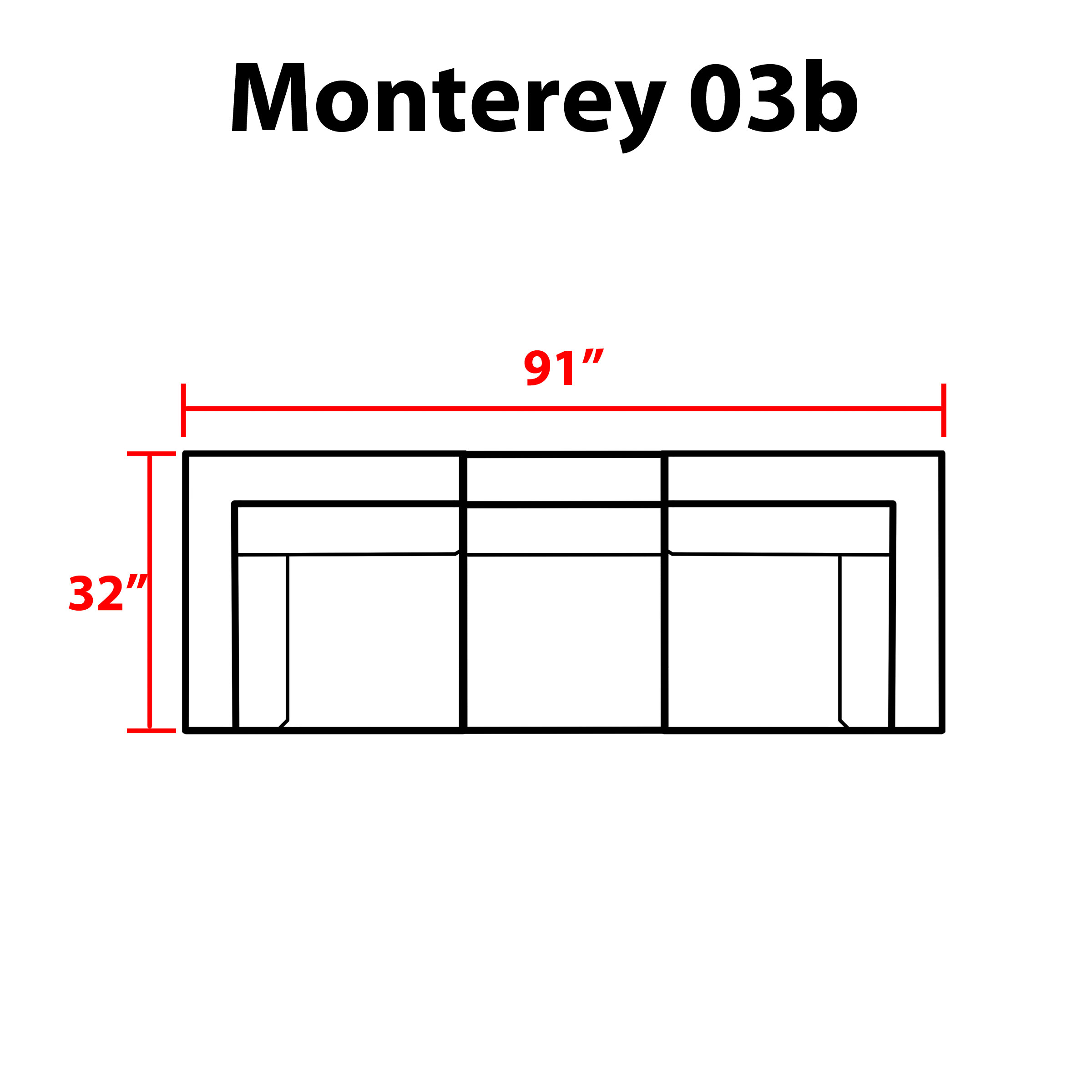 Monterey 3 Piece Outdoor Wicker Patio Furniture Set 03b - TK Classics