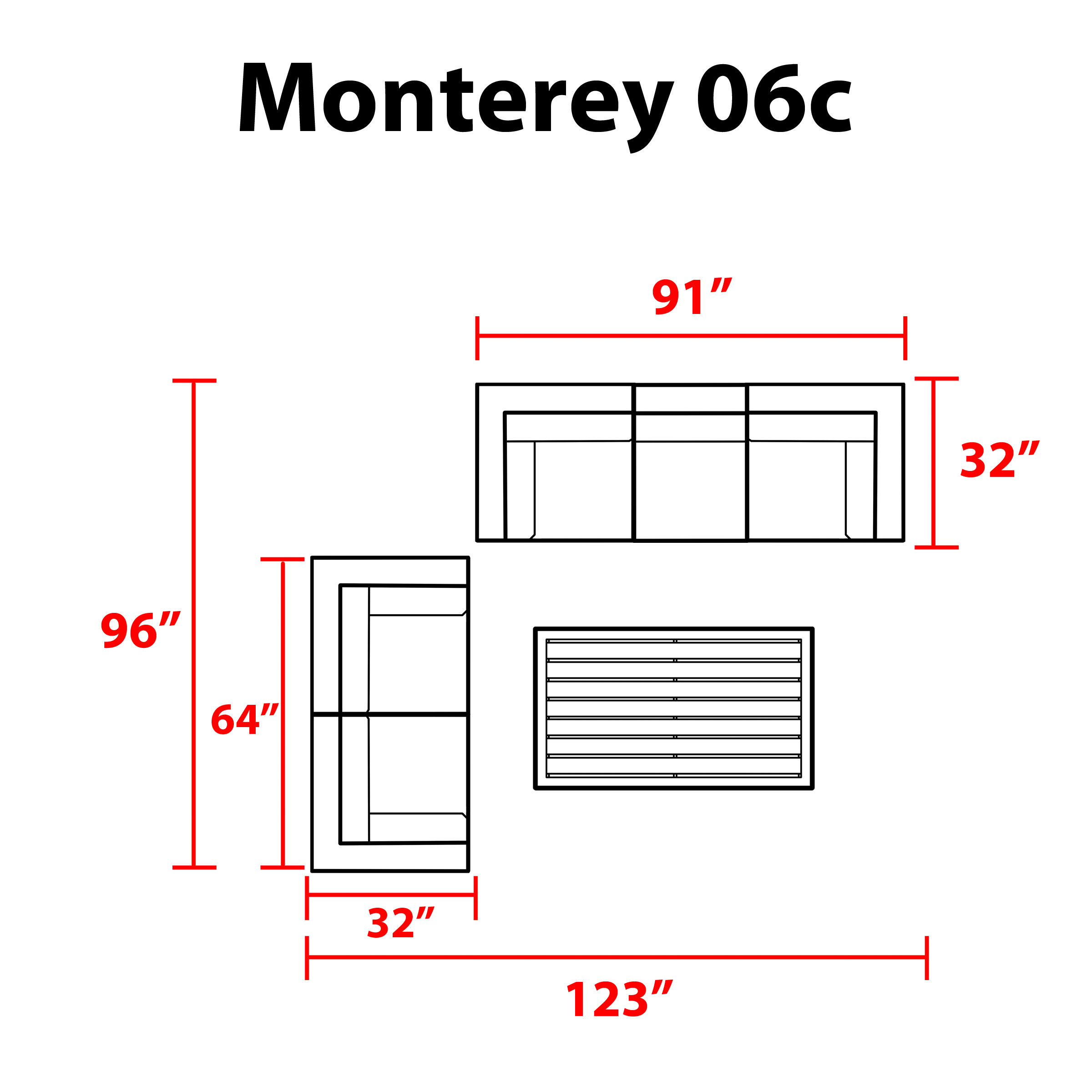 Monterey 6 Piece Outdoor Wicker Patio Furniture Set 06c - TK Classics