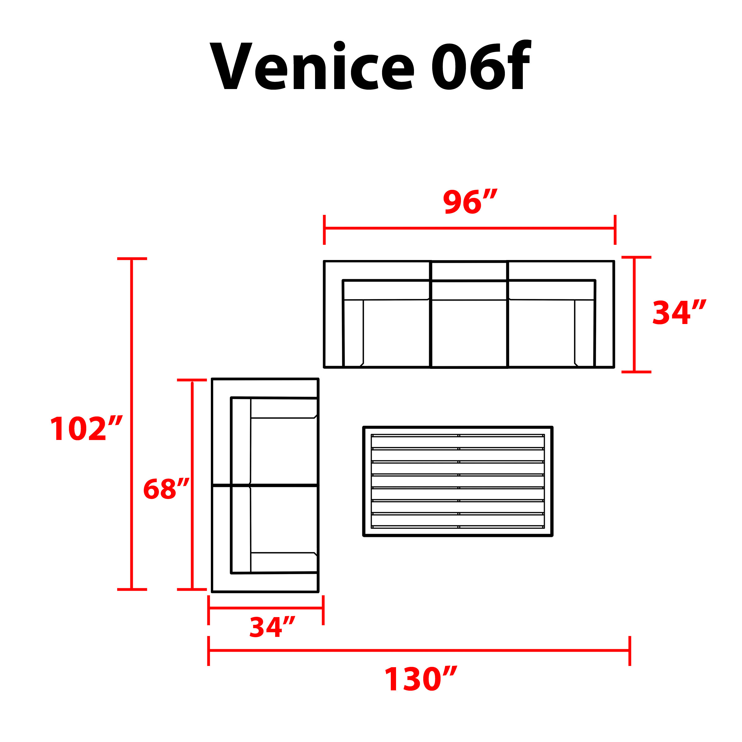 Venice 6 Piece Outdoor Wicker Patio Furniture Set 06f - TK Classics