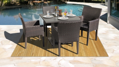 Barbados Square Dining Table with 4 Chairs - TK Classics