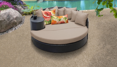 Barbados Circular Sun Bed - Outdoor Wicker Patio Furniture - TK Classics