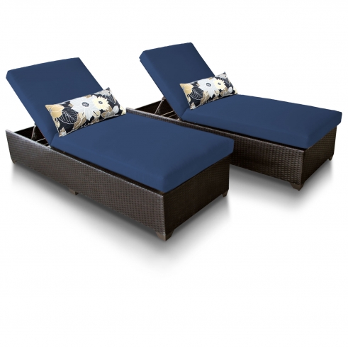 Classic Chaise Set of 2 Outdoor Wicker Patio Furniture - TK Classics