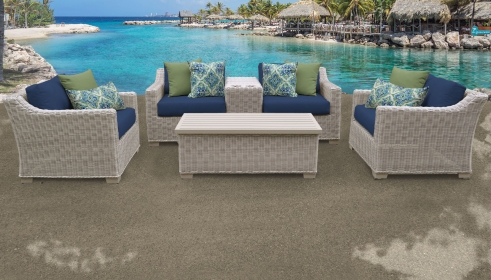Coast 6 Piece Outdoor Wicker Patio Furniture Set 06d - TK Classics