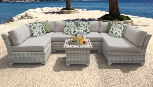 Fairmont 7 Piece Outdoor Wicker Patio Furniture Set 07c - TK Classics
