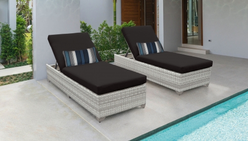 Fairmont Chaise Set of 2 Outdoor Wicker Patio Furniture - TK Classics