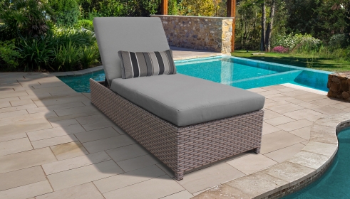 Florence Wheeled Chaise Outdoor Wicker Patio Furniture - TK Classics