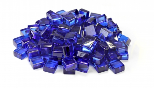 Cobalt Blue 1/2 Reflective Fireglass Cubes - 10 lb bag - TK Classics