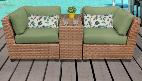 Laguna 3 Piece Outdoor Wicker Patio Furniture Set 03b - TK Classics