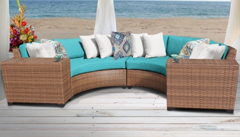 Laguna 4 Piece Outdoor Wicker Patio Furniture Set 04c - TK Classics