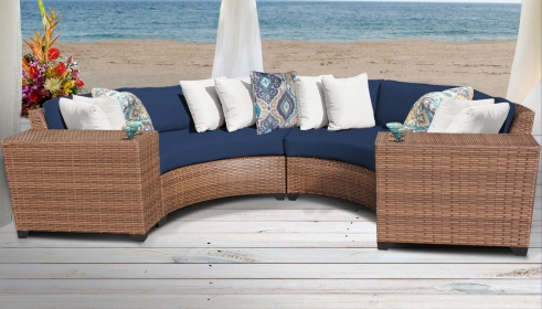 Laguna 4 Piece Outdoor Wicker Patio Furniture Set 04c - TK Classics