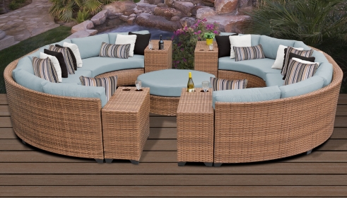 Laguna 11 Piece Outdoor Wicker Patio Furniture Set 11b - TK Classics
