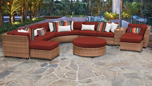 Laguna 11 Piece Outdoor Wicker Patio Furniture Set 11c - TK Classics