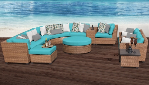 Laguna 12 Piece Outdoor Wicker Patio Furniture Set 12a - TK Classics