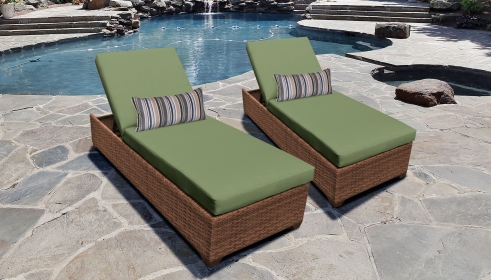 Laguna Chaise Set of 2 Outdoor Wicker Patio Furniture - TK Classics