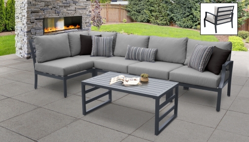 Lexington 6 Piece Outdoor Aluminum Patio Furniture Set 06q - TK Classics