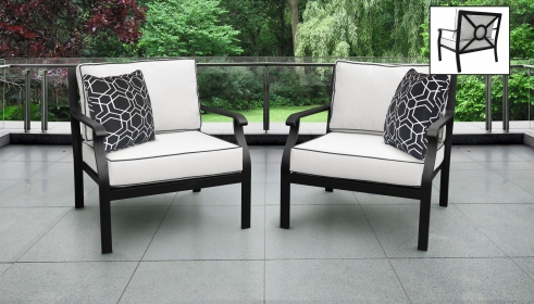 kathy ireland Homes & Gardens Madison Ave. 2 Piece Outdoor Aluminum Patio Furniture Set 02b - TK Classics