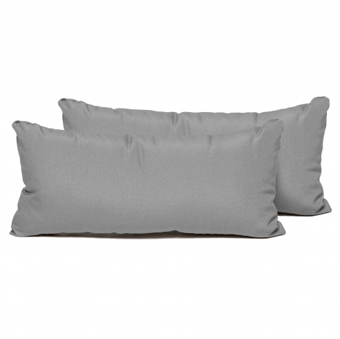 Grey Outdoor Throw Pillows Rectangle Set of 2 - TK Classics