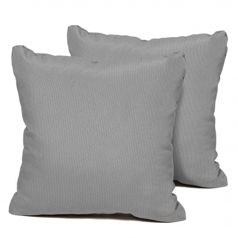 Grey Outdoor Throw Pillows Square Set of 2 - TK Classics