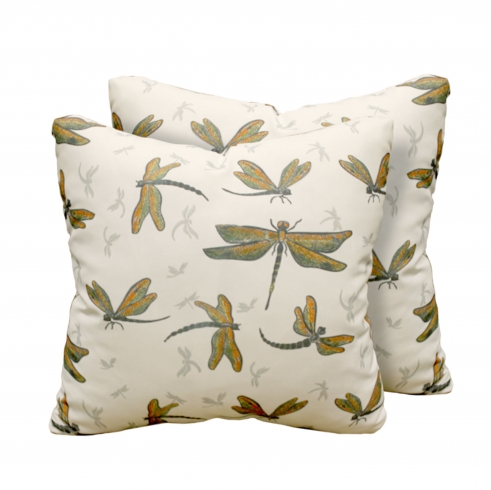 Jewel Wing Outdoor Throw Pillows Square Set of 2 - TK Classics