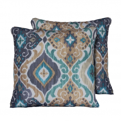 Persian Mist Outdoor Throw Pillows Square Set of 2 - TK Classics