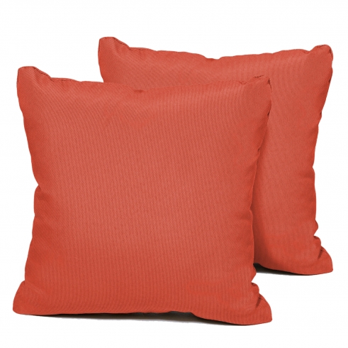 Tangerine Outdoor Throw Pillows Square Set of 2 - TK Classics