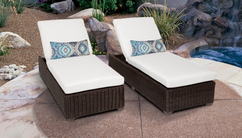 Venice Chaise Set of 2 Outdoor Wicker Patio Furniture - TK Classics