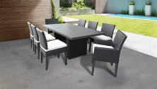 Barbados Rectangular Outdoor Patio Dining Table With 6 Armless Chairs And 2 Chairs W/ Arms - TK Classics