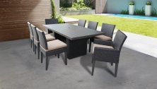 Barbados Rectangular Outdoor Patio Dining Table With 6 Armless Chairs And 2 Chairs W/ Arms - TK Classics