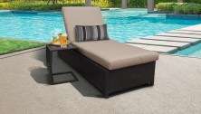 Barbados Wheeled Chaise Outdoor Wicker Patio Furniture and Side Table - TK Classics