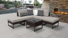 Amalfi 6 Piece Outdoor Wicker Patio Furniture Set 06b - TK Classics