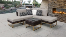 Amalfi 6 Piece Outdoor Wicker Patio Furniture Set 06b - TK Classics
