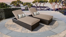 Belle Chaise Set of 2 Outdoor Wicker Patio Furniture - TK Classics