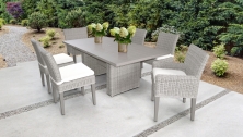 Coast Rectangular Outdoor Patio Dining Table with 4 Armless Chairs and 2 Chairs w/ Arms - TK Classics
