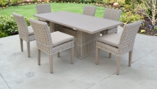 Coast Rectangular Outdoor Patio Dining Table with 6 Armless Chairs - TK Classics