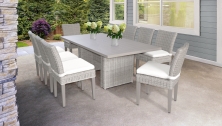 Coast Rectangular Outdoor Patio Dining Table with 8 Armless Chairs - TK Classics