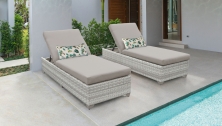 Fairmont Chaise Set of 2 Outdoor Wicker Patio Furniture - TK Classics